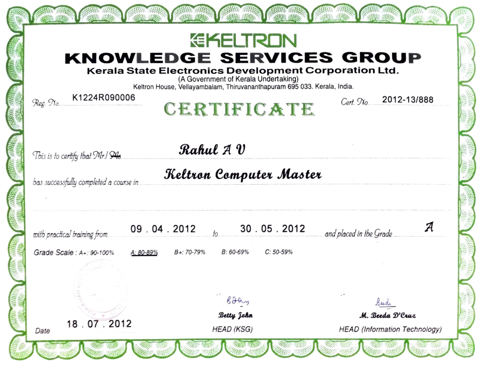Certificate 12